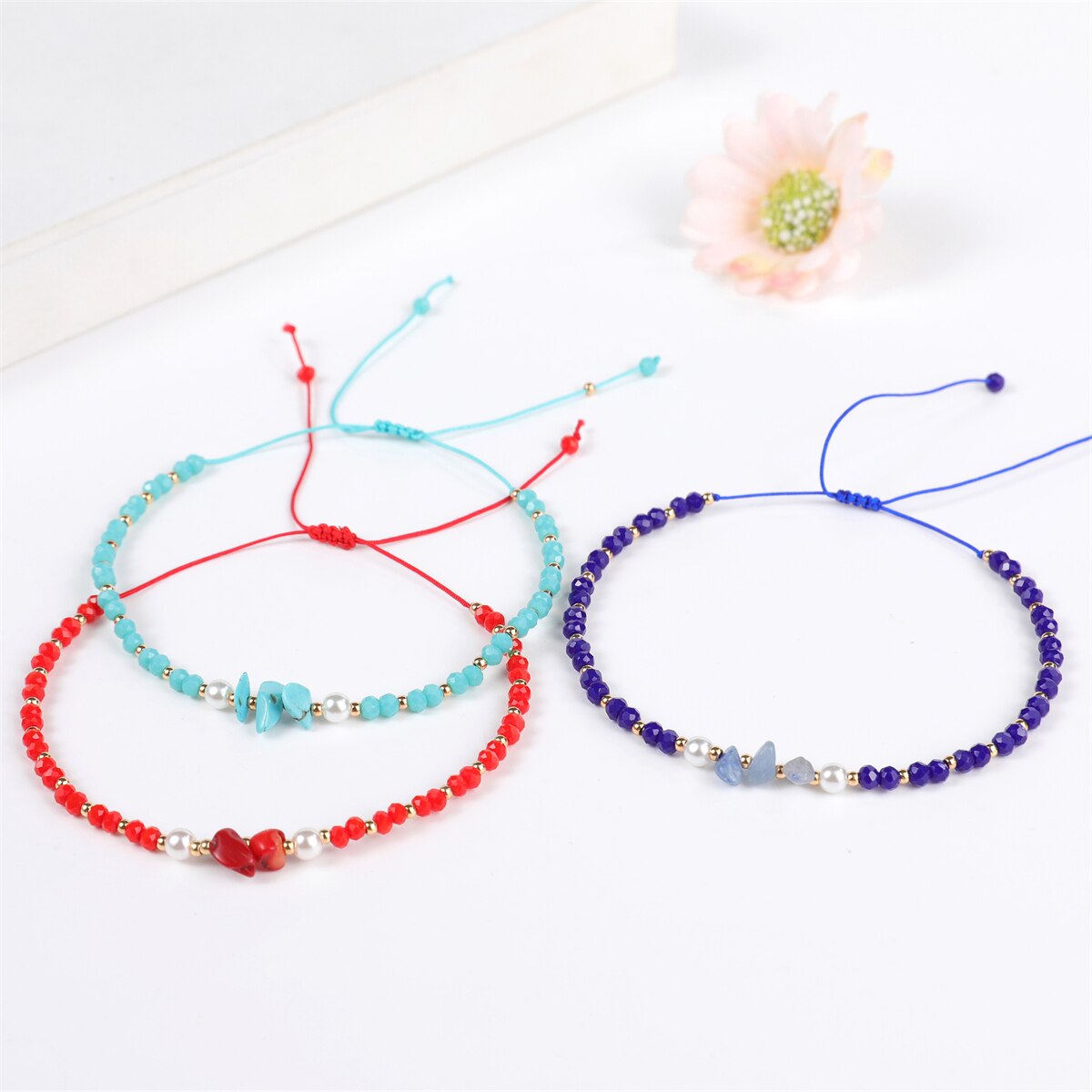 Faceted Crystal Bead Natural Stone Pendant Bracelet Adjustable Hand Woven Bracelet for Women Men Suitable Gifts Party Jewelry
