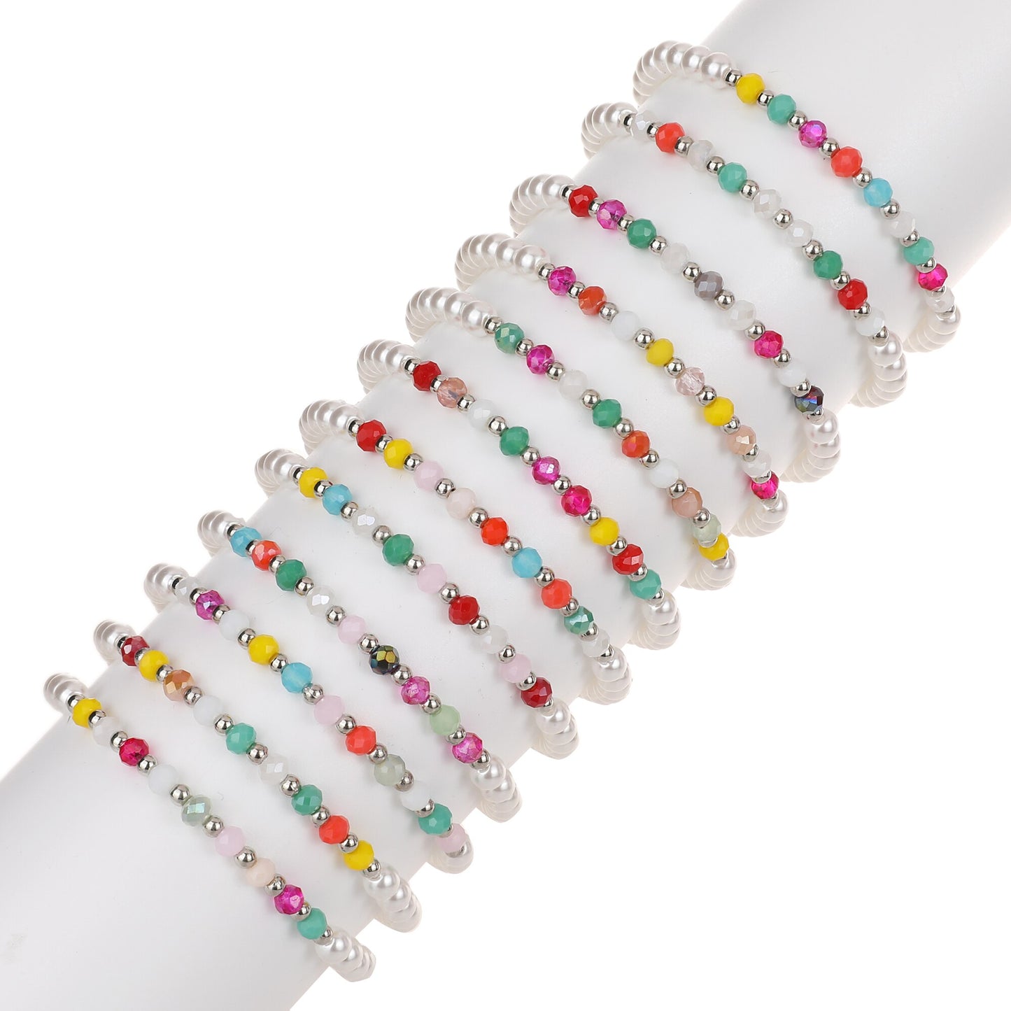 12Pcs Colorful Glass Beads Seashell Handmade Bracelet for Women Men Strand Pearl Bracelets Anklets Jewelry Gifts Wholesale