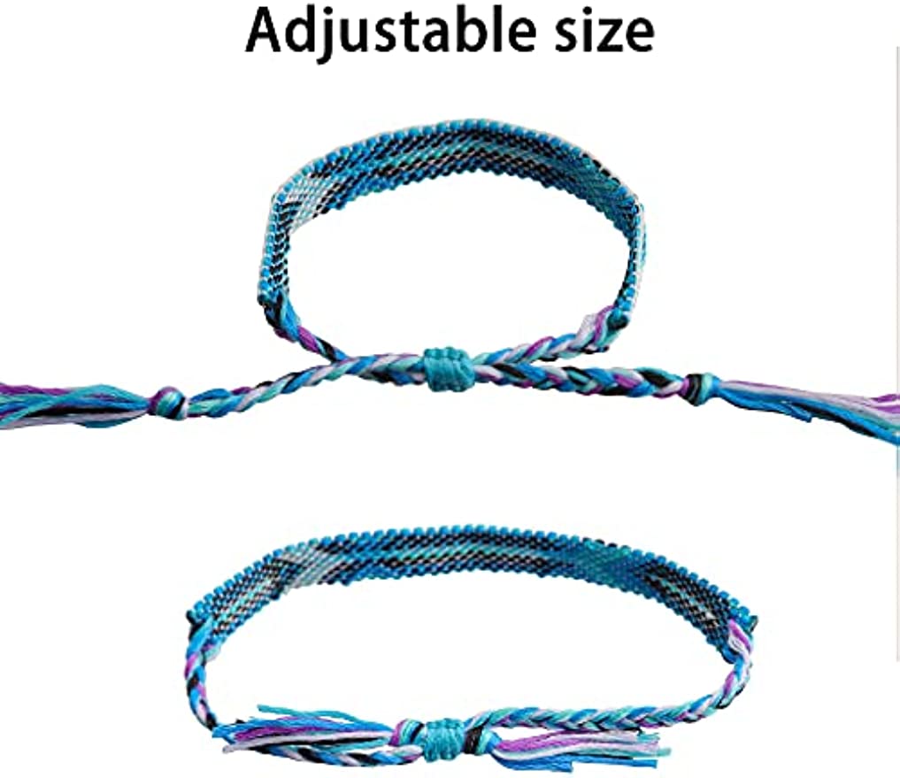Women Boho 12pcs/lot Braided Bracelet Red Ethnic Weave String Handmade Adjustable Lucky Chain Bracelets Summer Surf Anklet