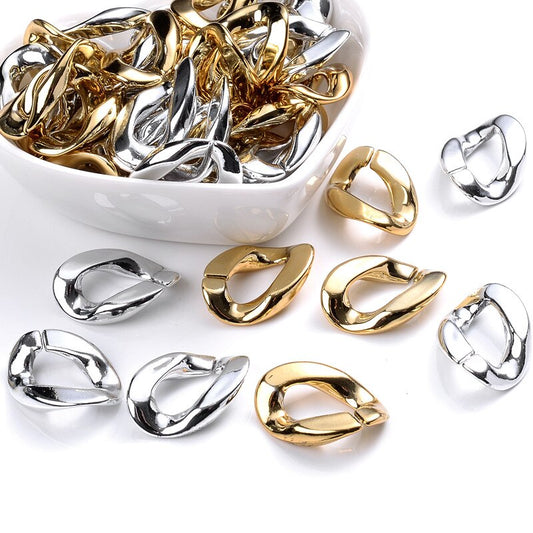 30pcs/lot Gold/silver Color Geometric Distortion Metal Circle Pendants for DIY Making Earrings Necklaces Jewelry Accessories