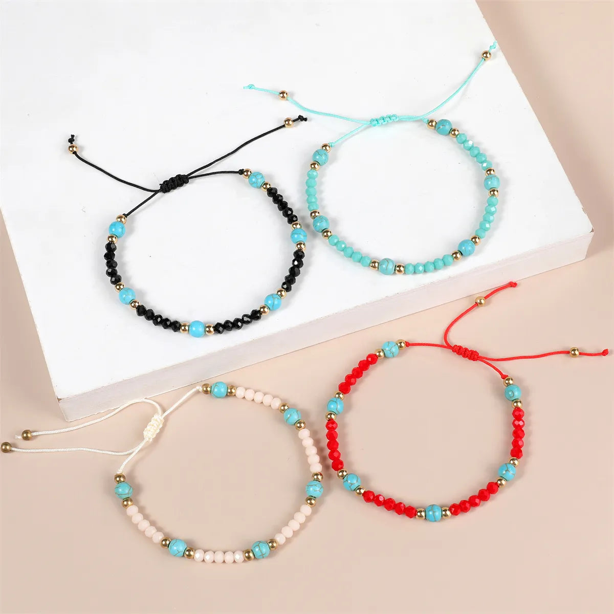 Handwoven Chain Natural Stone Turquoise Crystal Beads Charms Bracelet Beaded Aromatherapy Bracelets Men Women Jewelry