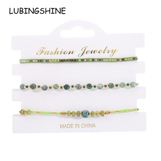 3 Pieces Handmade Weave Adjustable Rope Chain Crystal Charms Bracelets Wrap Charms Bracelet Wristband Jewelry for Women Girls