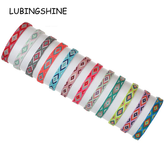 12pcs/lot Nepali Braided Bracelet for Kids Girls Adjustable Handmade Wave Bracelet Anklet Wristband Cuff Jewelry Gifts