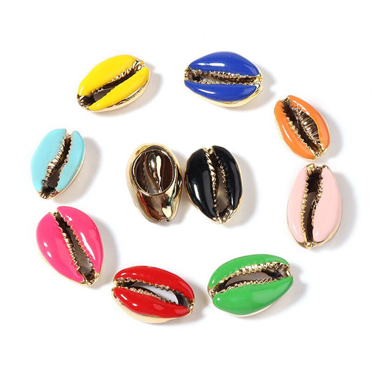 10pcs/lot Colorful Shell Loose Beads Bracelet Connector Shells Beads Charms for Necklace Jewelry Making DIY Jewelry