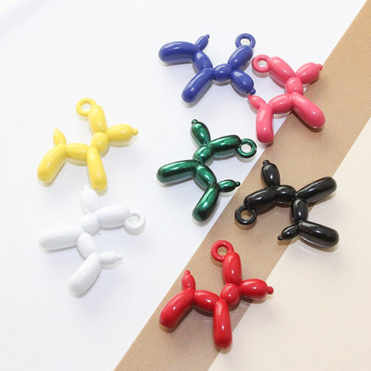 10pcs/lot Macaron Colorful Balloon Dog Charm for Earrings Necklace Bracelet Making Diy Jewelry Accessory Pendant