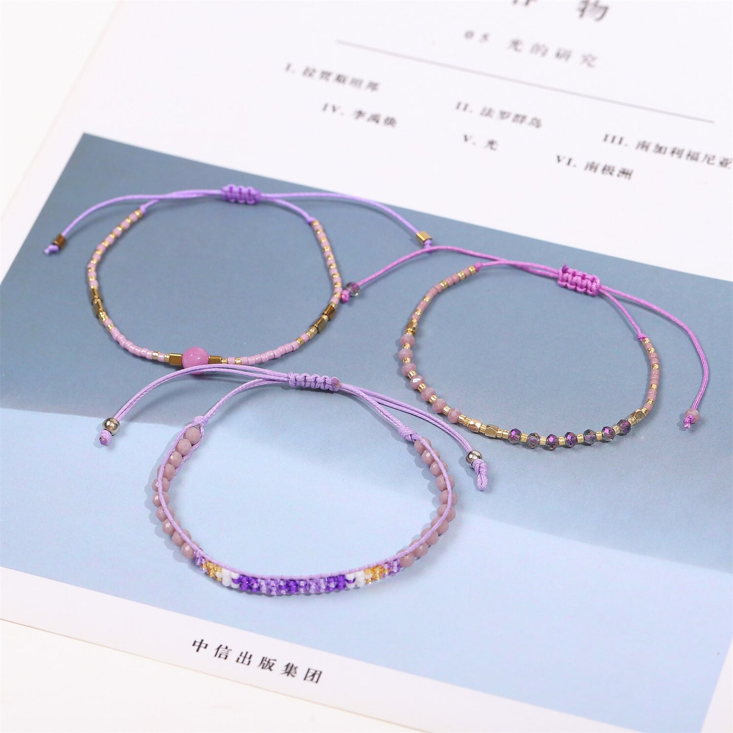 3pcs/set Boho Friendship Bracelets for Teen Girls Fashion Jewelry Handmade Woven Rope Chain Bobo Bangles Anklets Wholesale