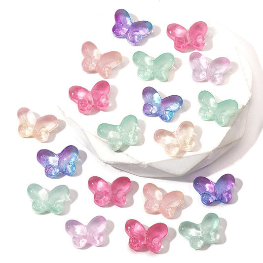 50pcs/lot Copper Insect Charms Clear Crystal Butterfly Animal Pendants DIY Making Earrings Necklaces Jewelry DIY Accessories