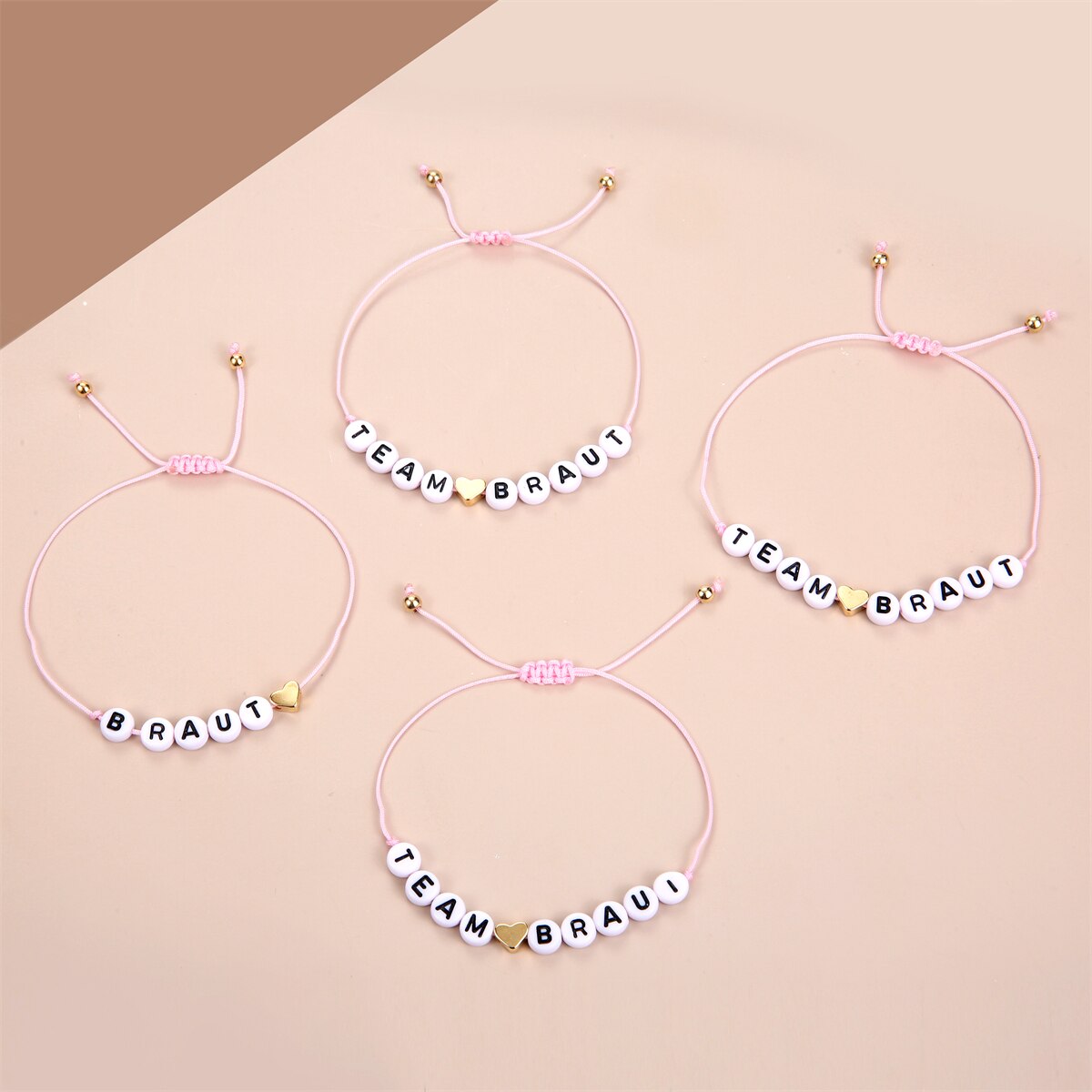 12pcs/set Acrylic Letter Charms Bracelets for Women Handmade Braided Bracelet Bangles Anklets Couples Wedding Party Jewelry