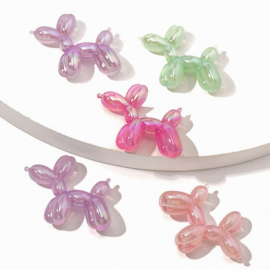 5pcs/lot Candy Color Colorful Balloon Dog Charm for Earrings Necklace Making Diy Jewelry Accessory Pendant
