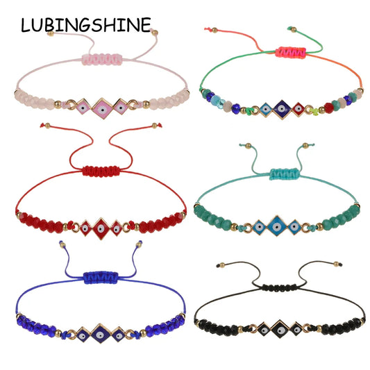 Evil Eye Handmade Knots Beads Protection Good Luck Thread String Rope Adjustable Bracelets Bangle Amulet Turkish for Women Men