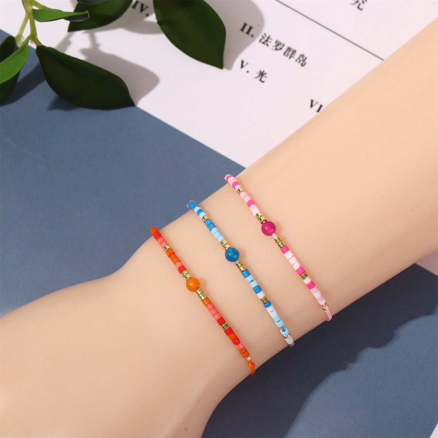 12pcs/lot Crystal Seed Beads Stackable Bracelet for Women Men Bohemia Aesthetic Summer Beach Jewelry Wholesale
