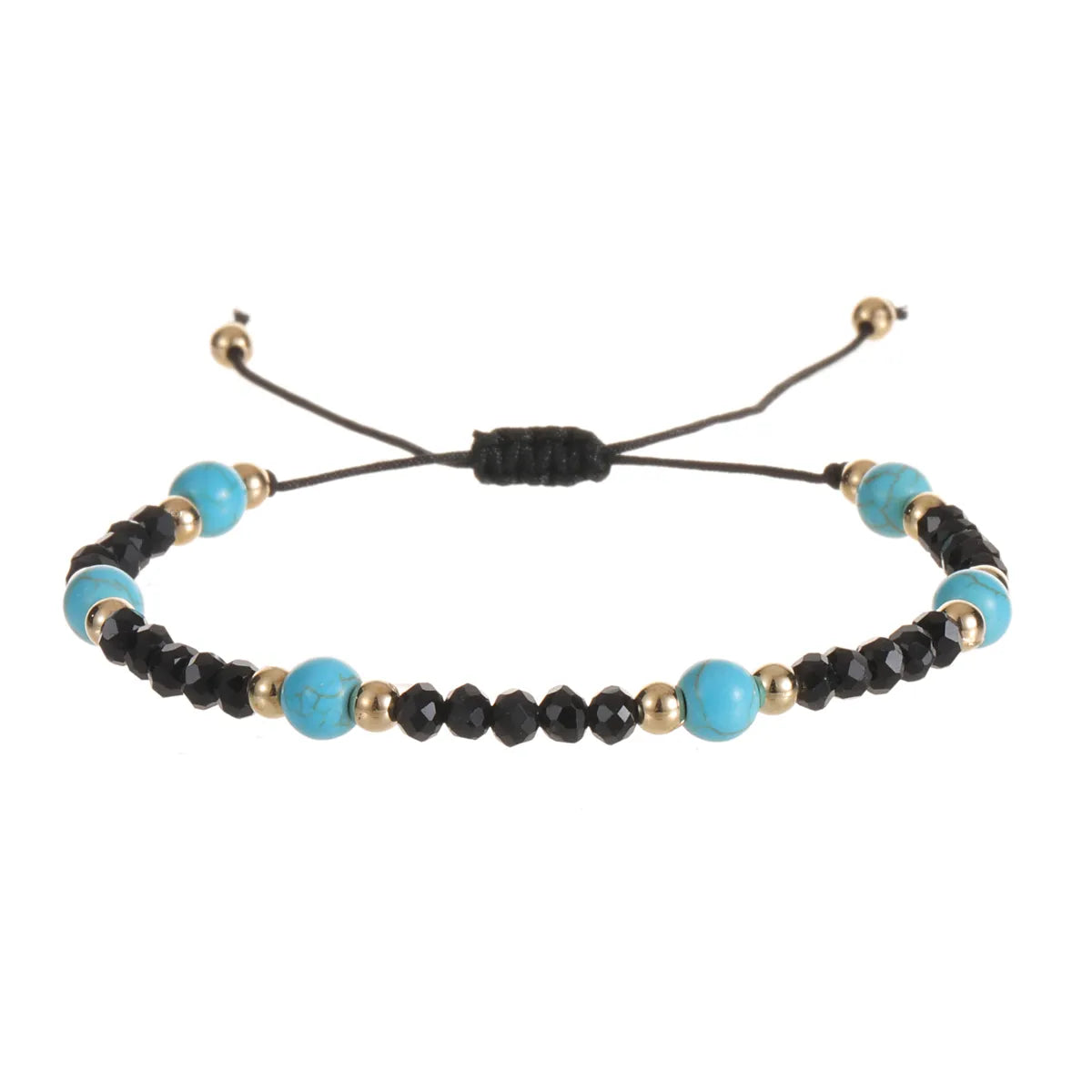 Handwoven Chain Natural Stone Turquoise Crystal Beads Charms Bracelet Beaded Aromatherapy Bracelets Men Women Jewelry