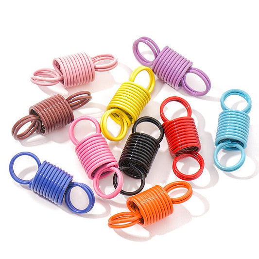 20pcs/llot Color Spring Double Hole Link Buckle Spiral Tension Spring Buckle Diy Jewelry Accessories Tension Spring Wholesale