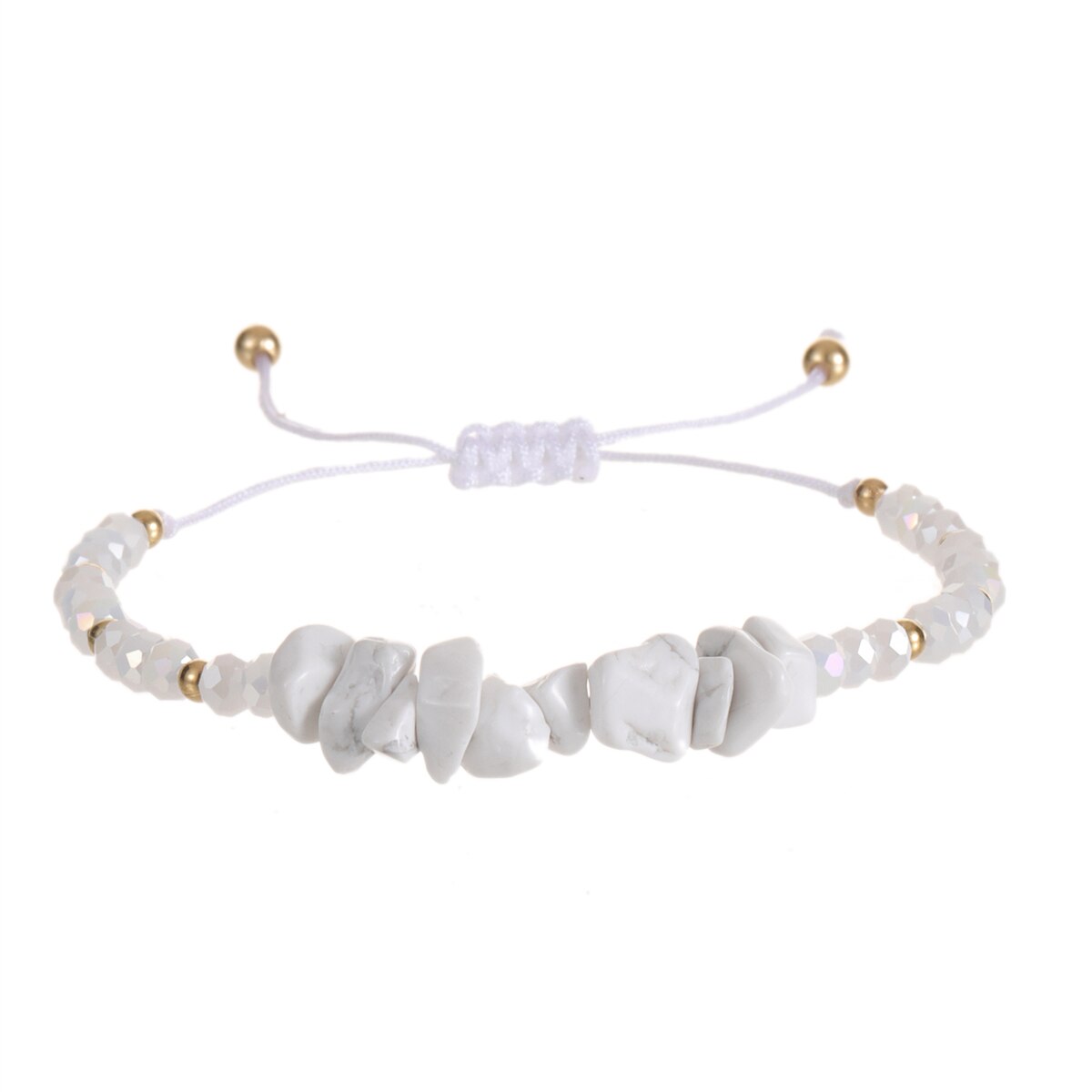 Natural Stone Amethyst Agate Charms Bracelet Women Men Boho Adjustable Hand Braided Chain Healing Yoga Jewelry