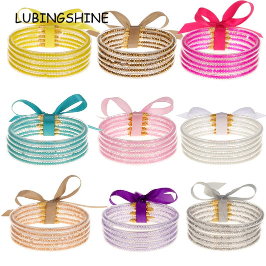 Multilayer Glitter Jelly Bangles Bracelets Glitter Filled Jelly Silicone Bracelets for Women Girls Cuffed Wristbands Jewellery