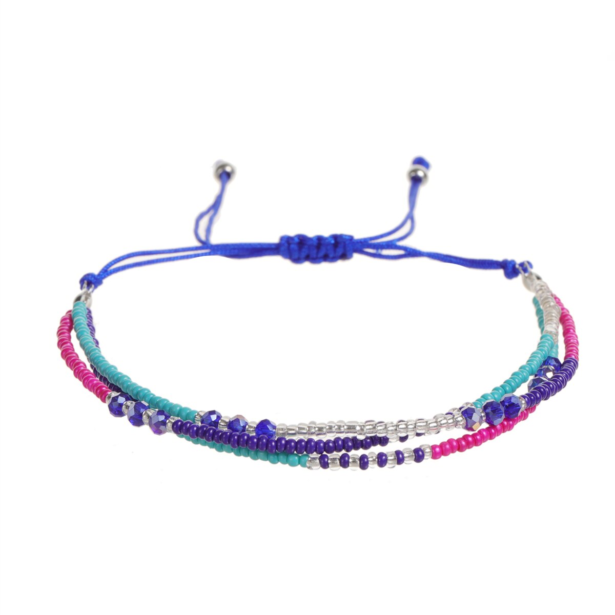 Multilayer Glass Beaded Bracelets for Women Handwoven Summer Surf Waterproof Adjustable Size Jewelry Pulsera