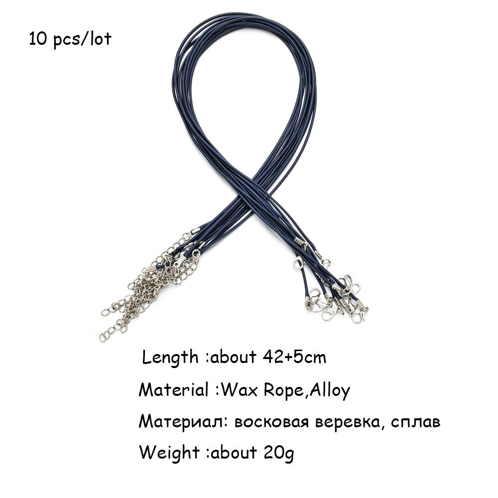 3pcs Multi Color Wax Line Black Red Cord for Necklace Lobster Clasp Strap Rope Jewelry Accessory 42cm Necklcae