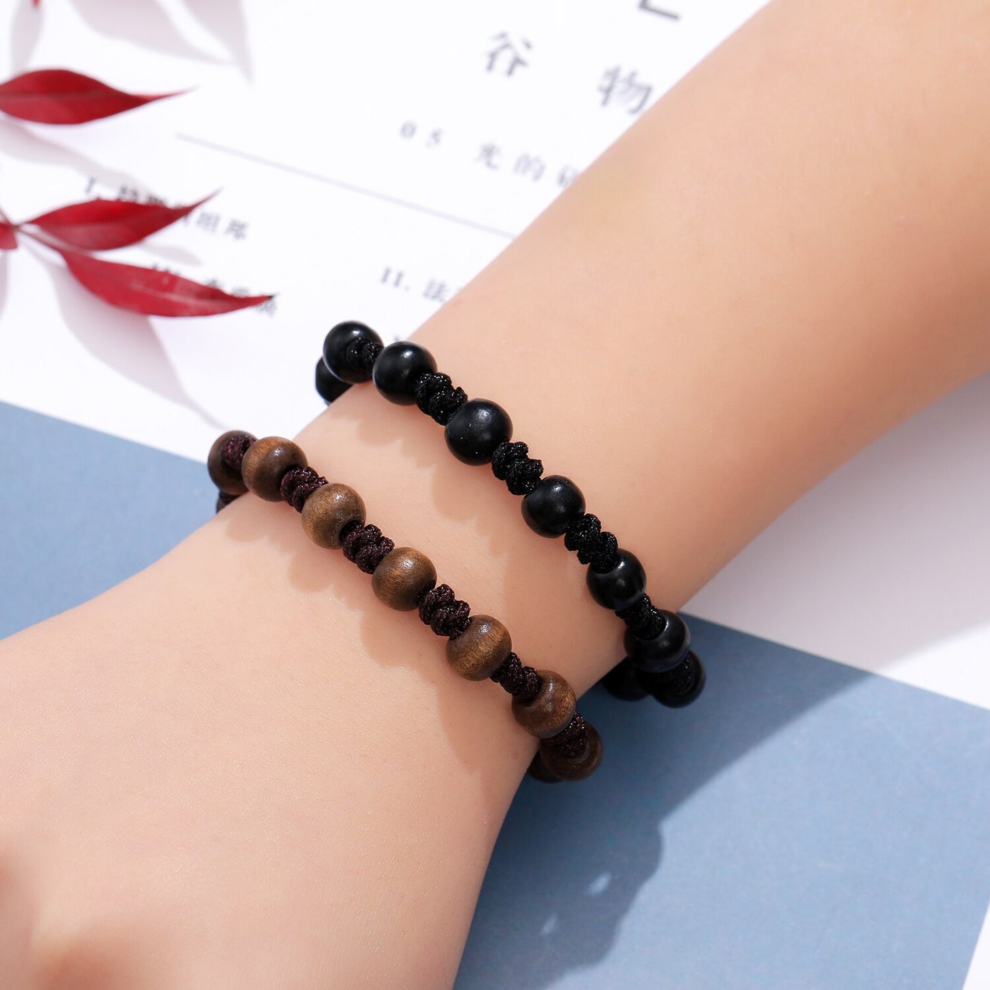New 12pc/lot Tiger Eye Natural Stone Charms Braided Bracelet Set for Women Men Adjustable Black Rope Chain Wristband Jewelry