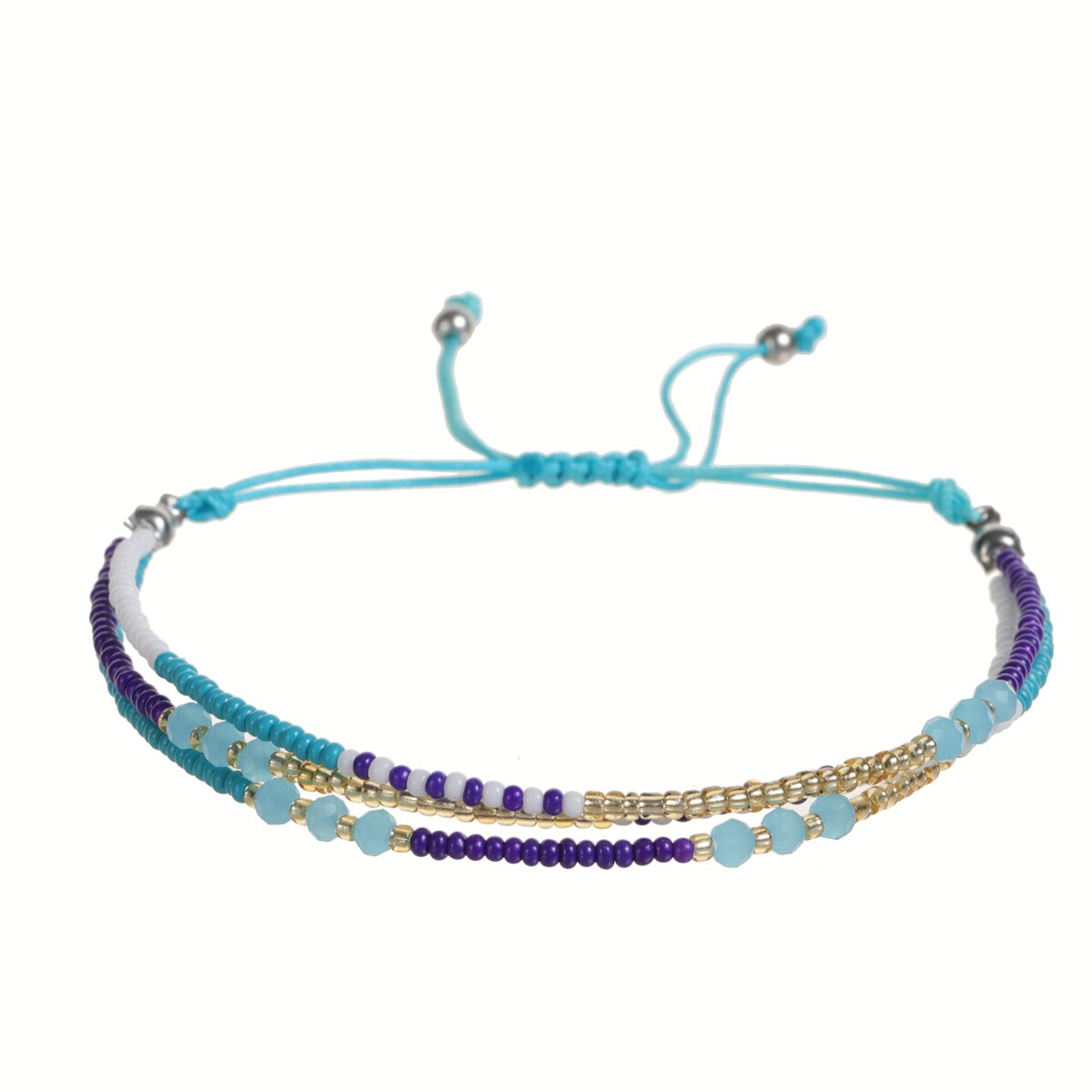 Multilayer Glass Beaded Bracelets for Women Handwoven Summer Surf Waterproof Adjustable Size Jewelry Pulsera