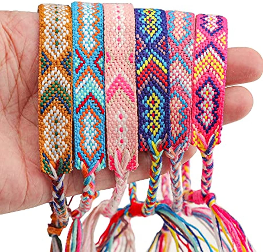 Women Boho 12pcs/lot Braided Bracelet Red Ethnic Weave String Handmade Adjustable Lucky Chain Bracelets Summer Surf Anklet