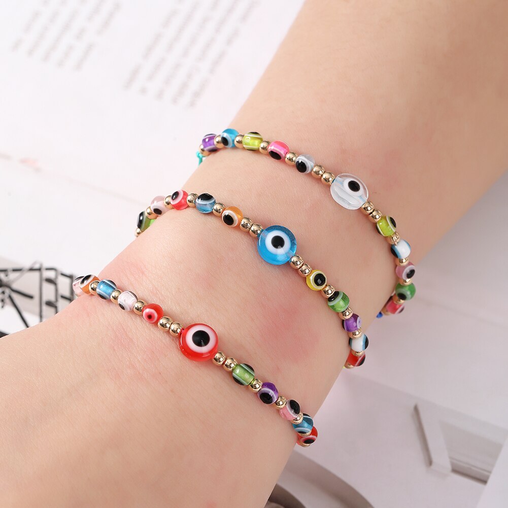 24pcs/lot Evil Eye Charms Bracelets Mexican Bracelets Fatima Hand Bracelets for Women Girls Boys Wholesale Free Shipping