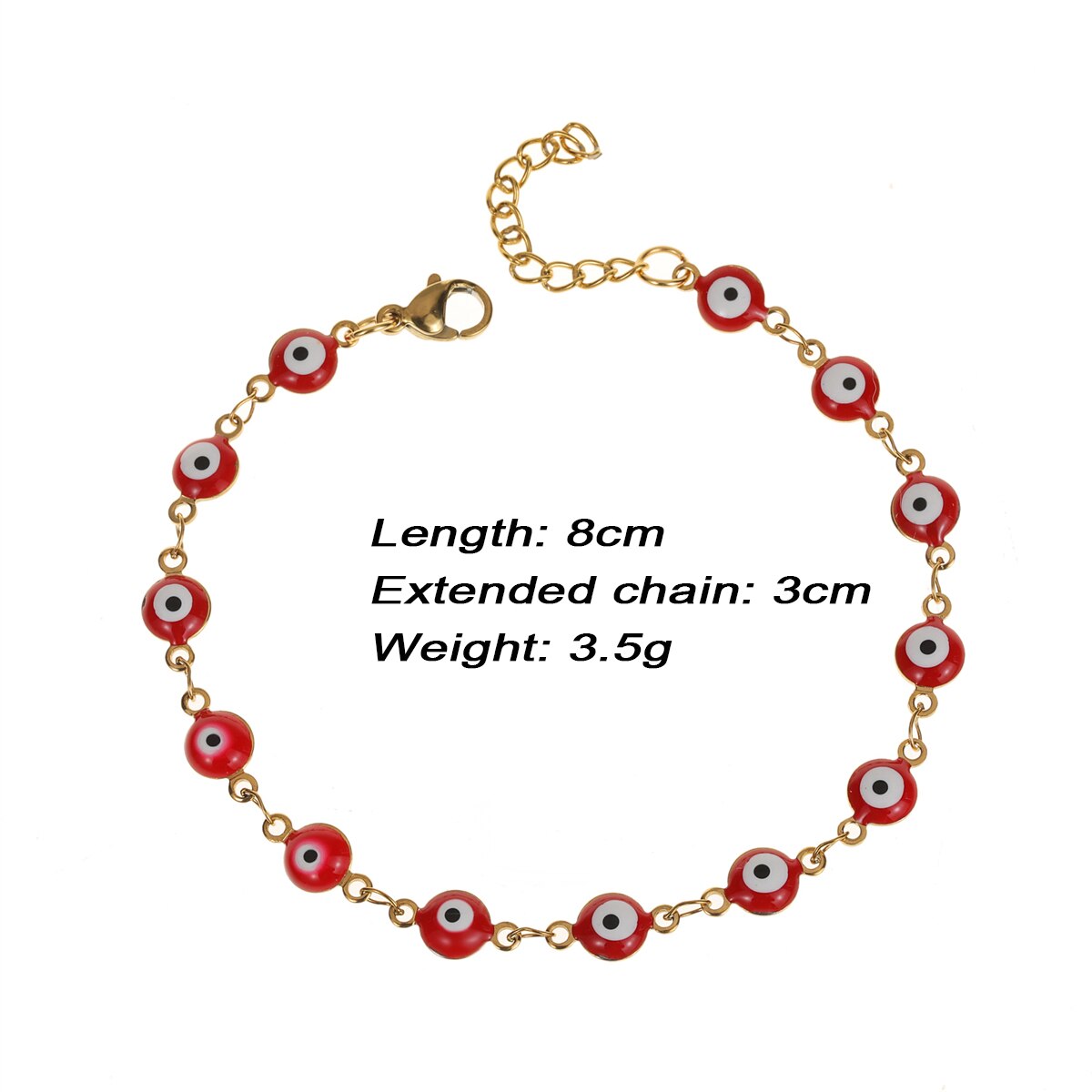 Stainless Steel Bracelets for Women Men Plated Gold Color Chain Simple Evil Eye Amulet Jewelry Gift