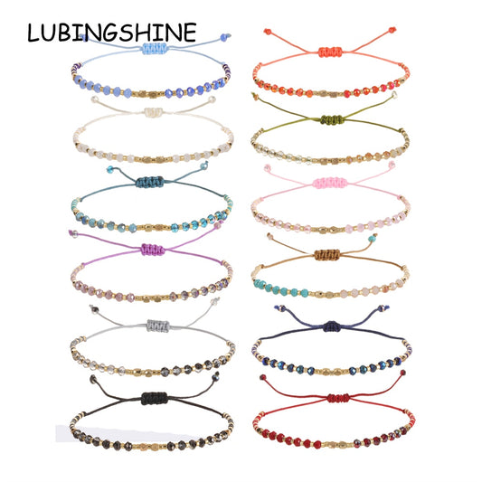 Fashion Glass Crystal Beaded Bracelets for Women Men Bracelet Beads Anklet Wrist Strap Ankle Jewelry Gift