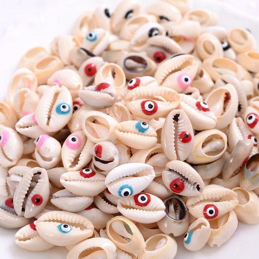 10pcs/lot Evil Eye Shell Beads Bracelet Connector Shells Beads Charms for Necklace Jewelry Making DIY Jewelry Wholesale