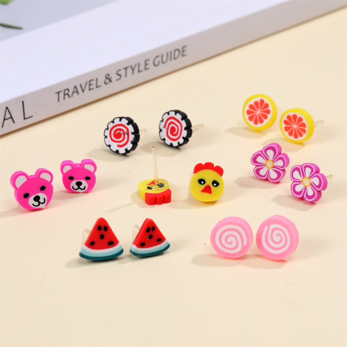 Wholesale 100Pairs/Set Mix Style Small Stud Earrings Set for Girls Women Cute Heart Child Earring Fashion Jewelry Gift