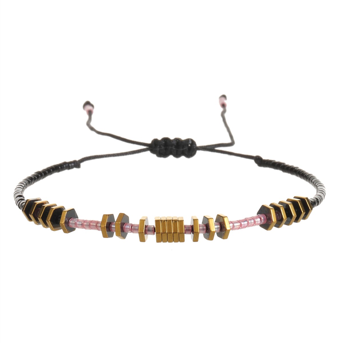Vintage Copper Charm Bracelets Women Children Colorful Rice Beads Handmade Elastic Friendship Jewelry Valentine's Day Gift