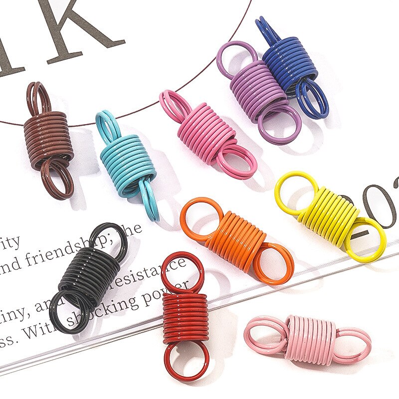 20pcs/llot Color Spring Double Hole Link Buckle Spiral Tension Spring Buckle Diy Jewelry Accessories Tension Spring Wholesale