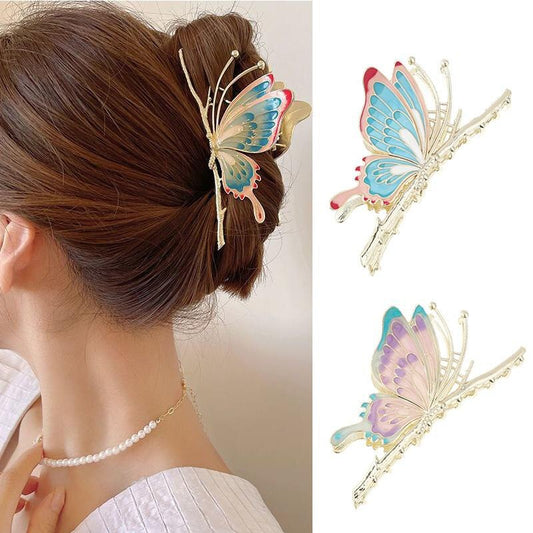 Romantic Colorful Butterfly Hair Clip Headwear for Women Girls Ponytail Holder Hairpins Decorative Accessories Jewelry