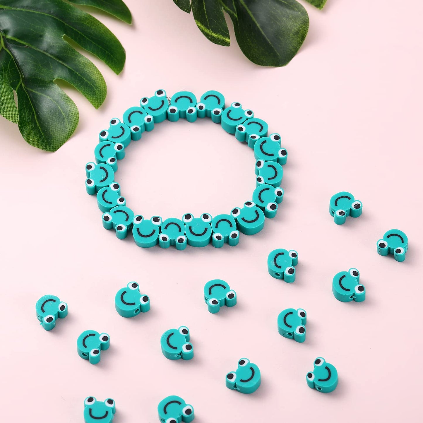 50pcs/lot Cartoon Flowers Evil Eye Polymer Clay Spacer Beads for Women Girls Jewelry Making DIY Bracelet Necklace  Accessories