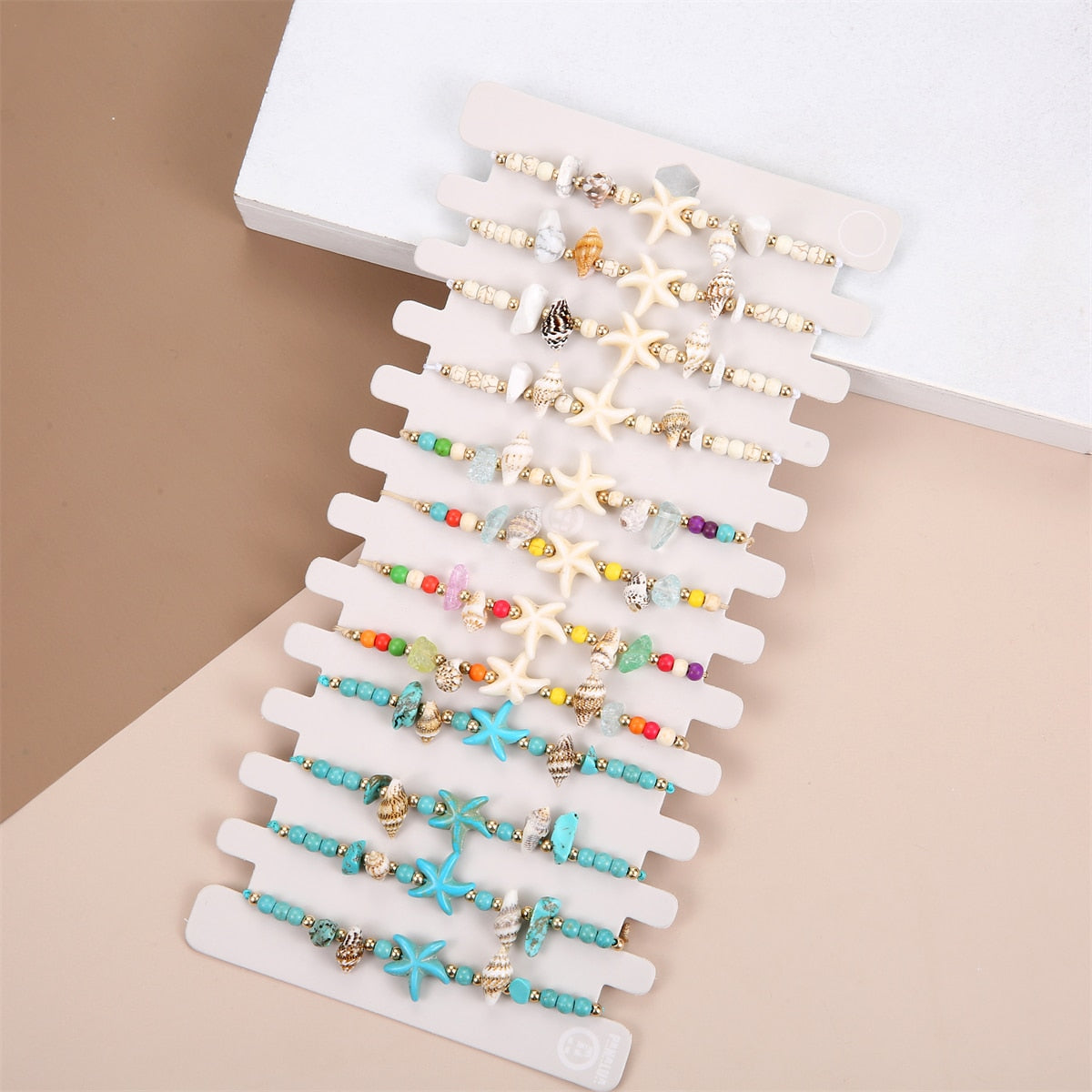 12pcs Shell Bracele Conch Anklets for Women Turquoise Summer Beach Foot Chains Charms Bracelets Wholesale