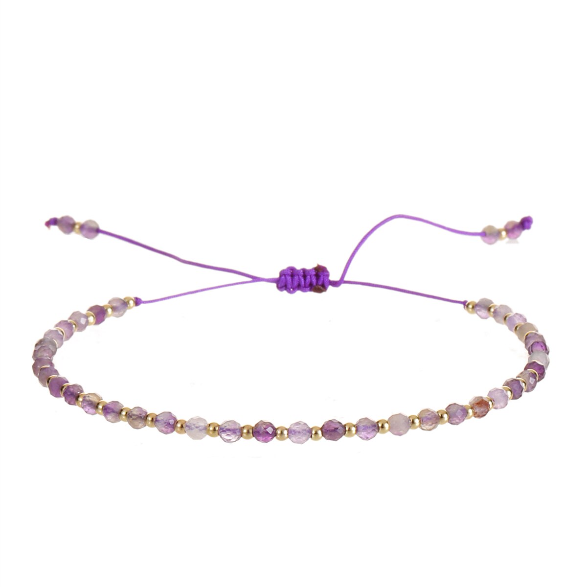 3mm Natural Stone Faceted Crystal Beads Bracelet for Women Men Crystal Quartzs Surf Anklets Jewelry Elastic Bangle Bracelets