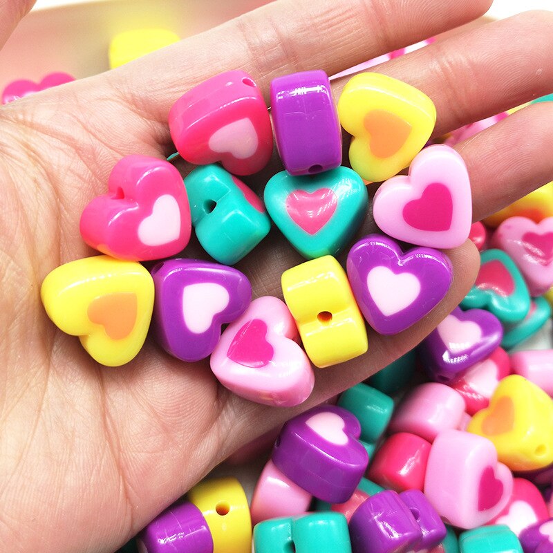 30Pcs/lot Acrylic Candy Color Love Beads for Jewelry Making Bracelet Anklet Necklace Love Bead DIY Wholesale