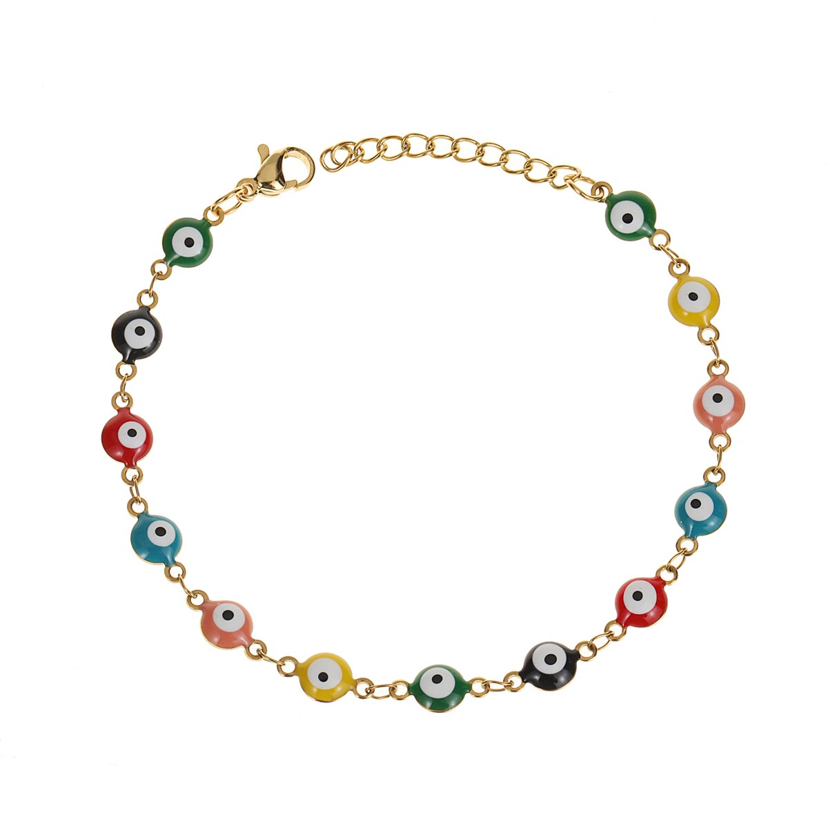 Stainless Steel Bracelets for Women Men Plated Gold Color Chain Simple Evil Eye Amulet Jewelry Gift