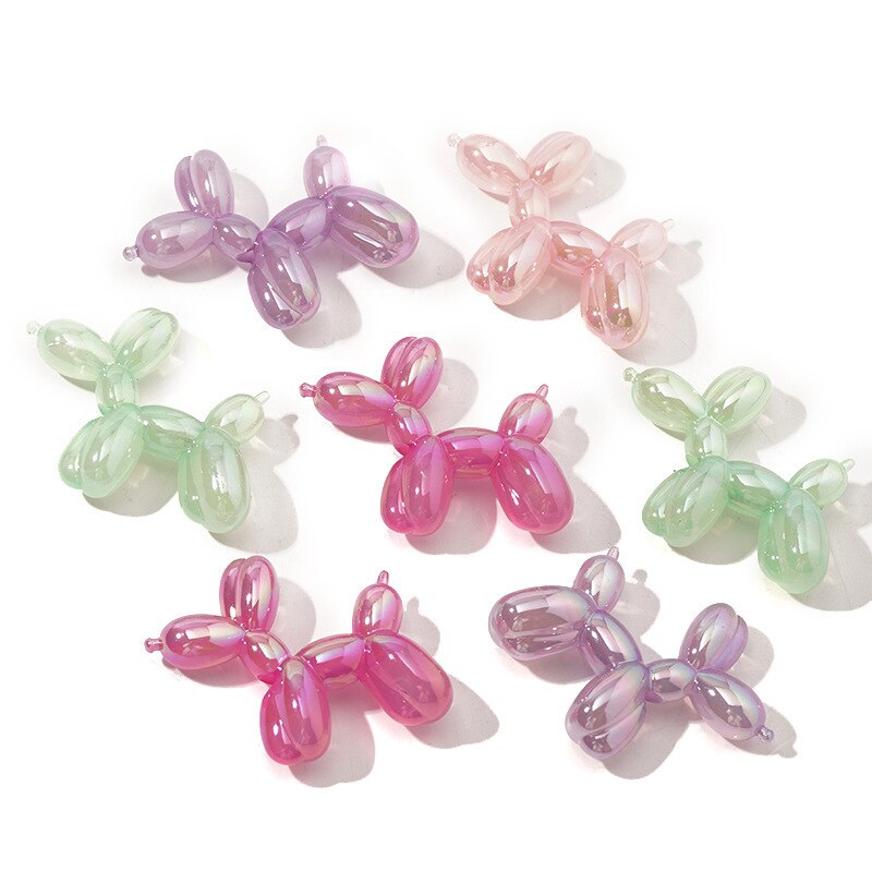 5pcs/lot Candy Color Colorful Balloon Dog Charm for Earrings Necklace Making Diy Jewelry Accessory Pendant