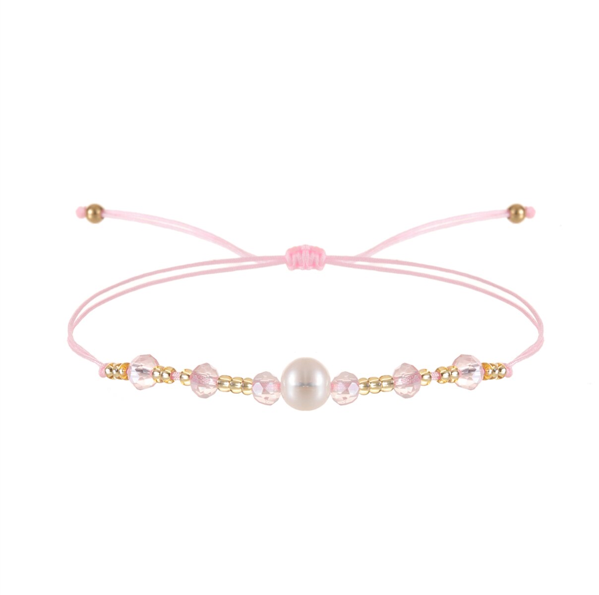 Handmade Pearl Bracelet & Bangle for Women Men Faceted Crystal Beads Pendant Adjustable Charm Stacking Femme Pulsera