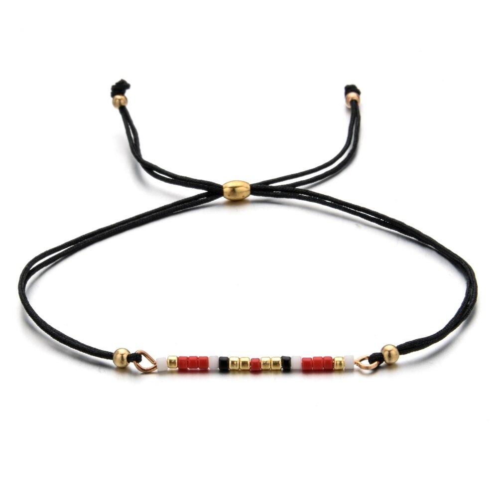 Boho Woman Men Handmade Weave Adjustable Rope Chain Crystal Seed Beads Bracelets Bangle Wristband Fashion Jewelry Drop Shipping