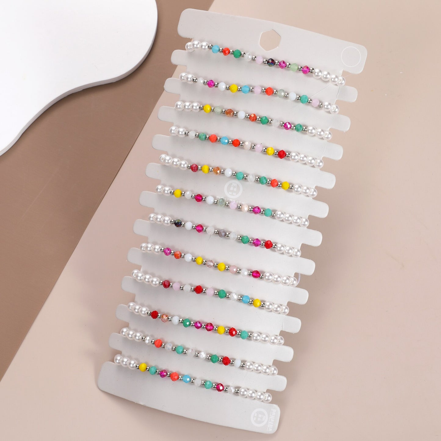 12Pcs Colorful Glass Beads Seashell Handmade Bracelet for Women Men Strand Pearl Bracelets Anklets Jewelry Gifts Wholesale