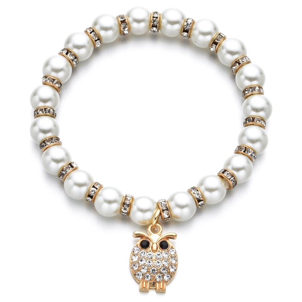 Fashion Pearl Chain Evil Eye Fatima Hand Beads Bracelet for Women Adjustable Heart Tree of Life Pendant Bangle Men Jewelry