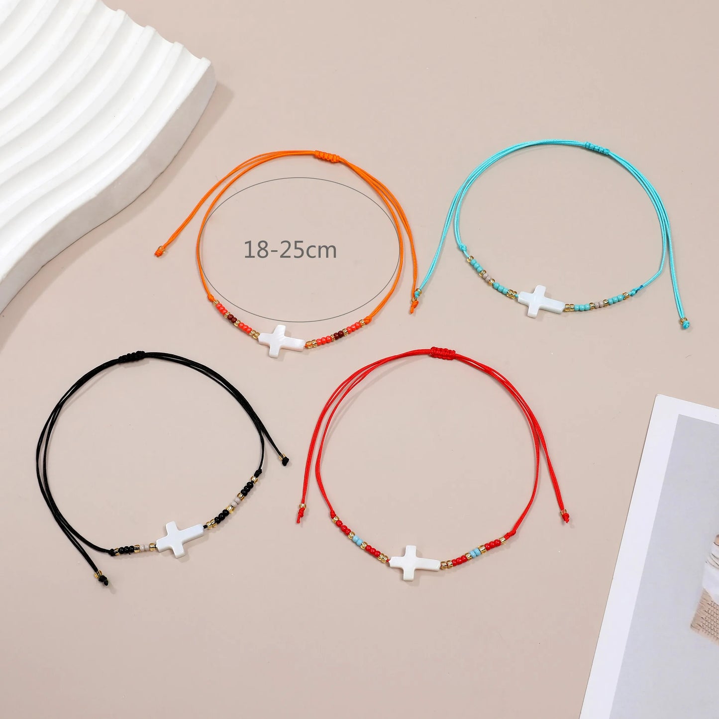 New 12 Pcs/lot Silver Color Cross Knot Charm Bracelets Women Children Elastic Friendship Wristband Jewelry Gift Pulsera