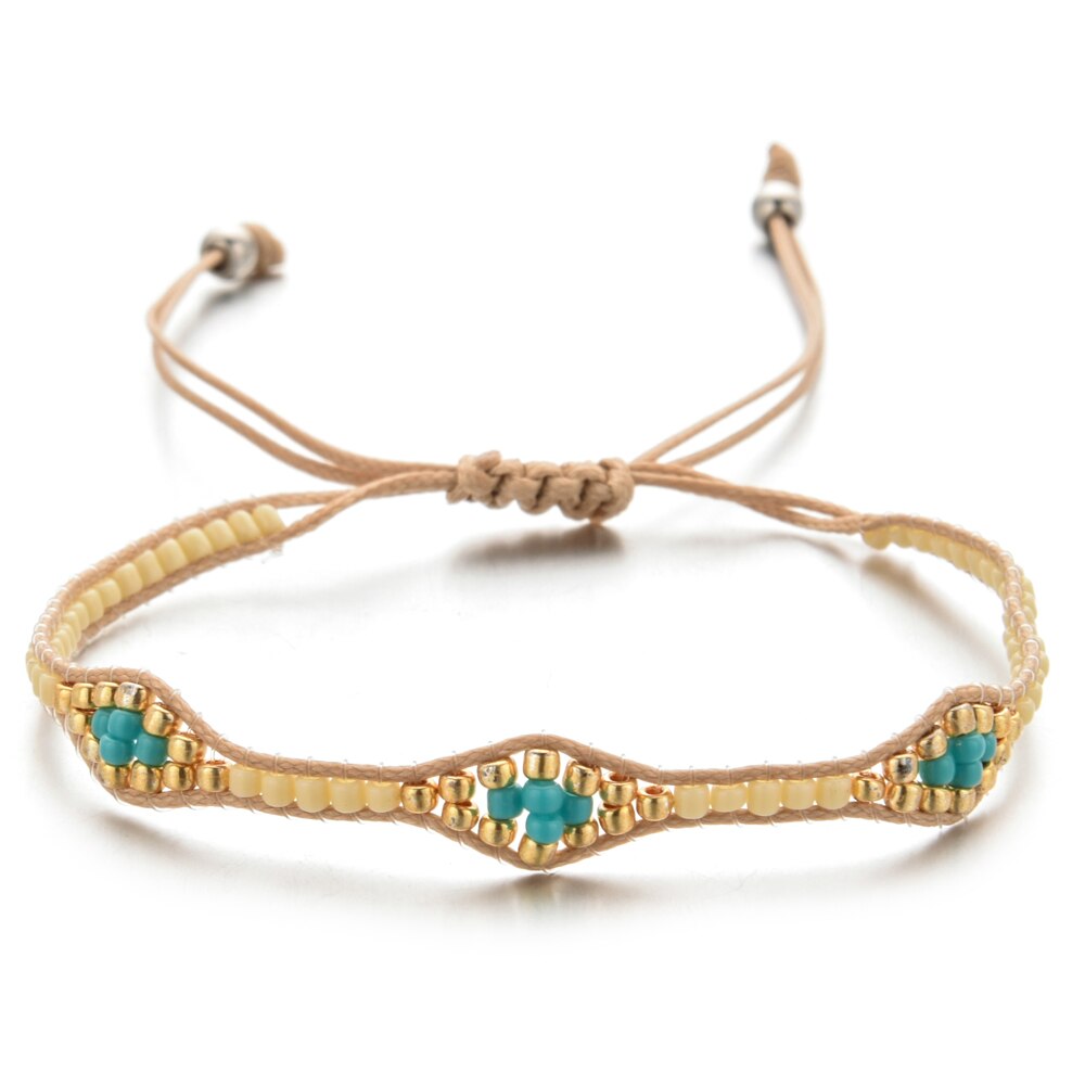 Bohemia Weave Bracelets for Women Adjustable Rope Chain Crystal Charms Braided Yoga Bracelet Bangle Jewelry Gift Wholesale