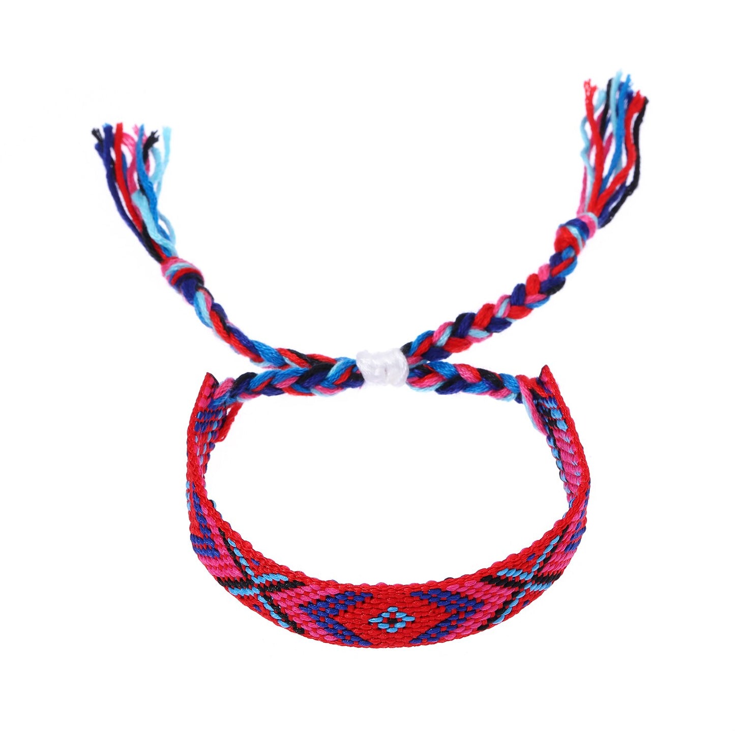12pcs Boho Multicolor Embroidery String Handwoven Friendship Bracelet for Women Men Wide Cuff Bracelets Anklets Wholesale