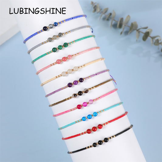 Boho Seed Beads Braied Bracelets New In Handmade Woven Bracelet for Women Men Yoga Jewelry Wristband Summer Surf Anklets