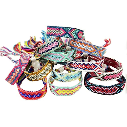 Nepal Woven Friendship Bracelets Adjustable Braided Bracelets with A Sliding Knot Closure for Kid Women Men Waterproof Anklets