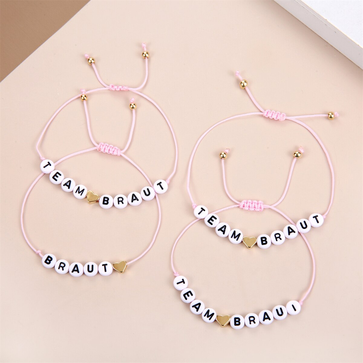 12pcs/set Acrylic Letter Charms Bracelets for Women Handmade Braided Bracelet Bangles Anklets Couples Wedding Party Jewelry