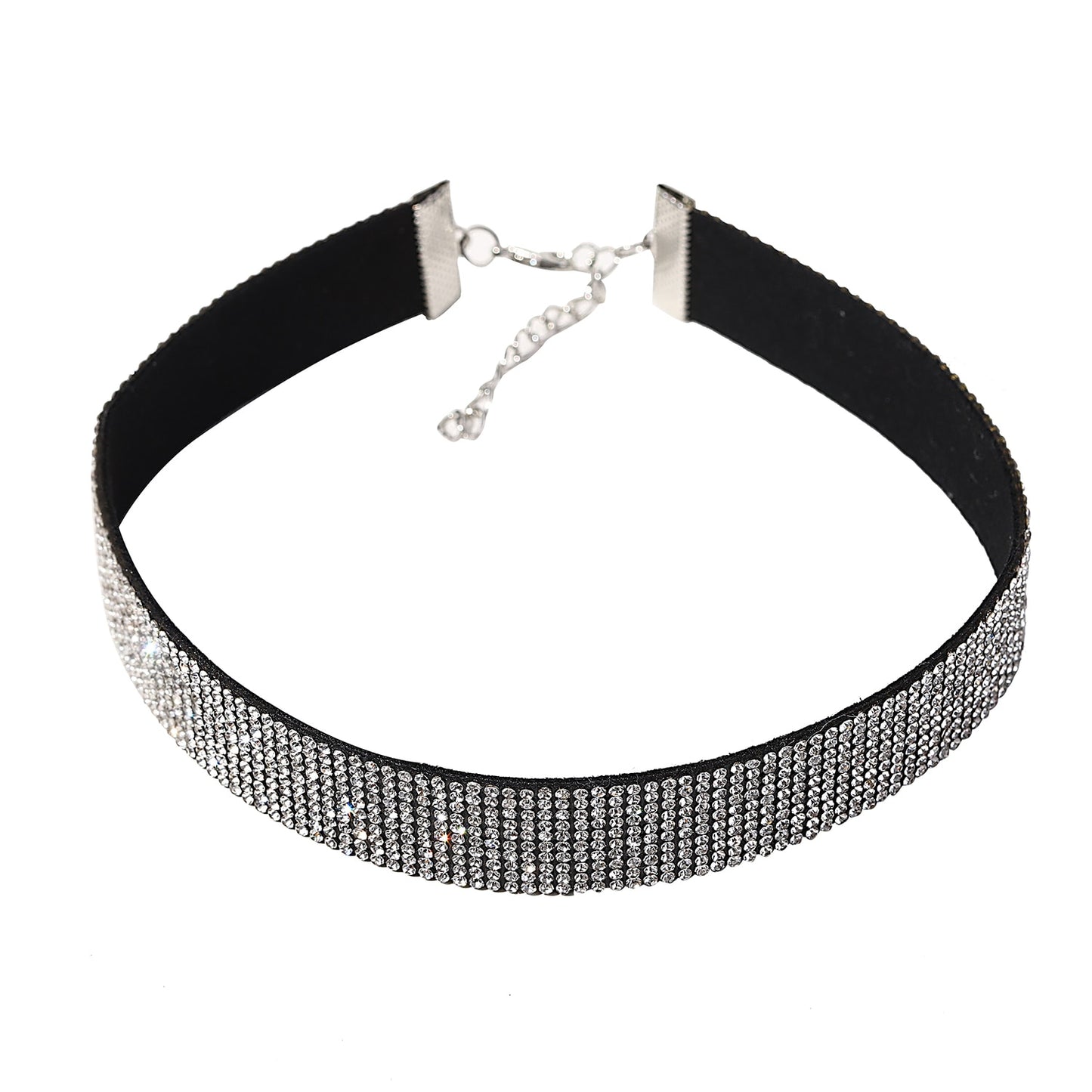 Fashion Shiny Crystal Rhinestone Choker Necklace for Women Black Chain Wedding Accessories Punk Gothic Chokers Jewelry