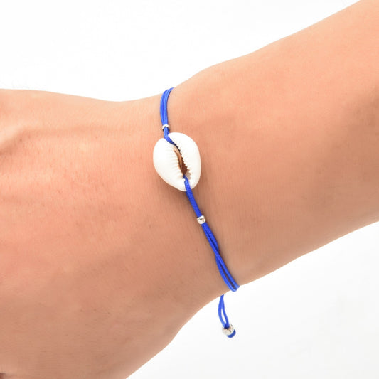 5050 PCS   Only Bule Rope Shell Beads Bracelets Set